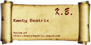 Kmety Beatrix névjegykártya